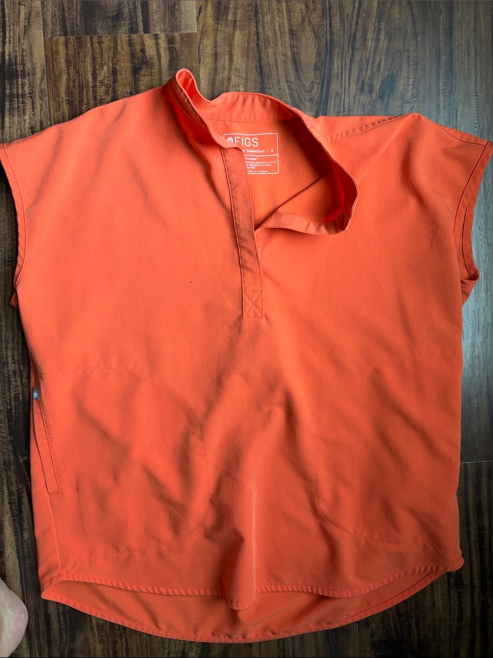 Figs Rafaela Scrub Top in Sunset Orange